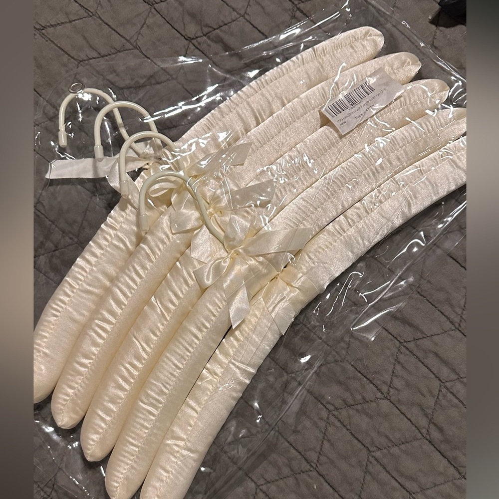 Wedding cream satin hangers